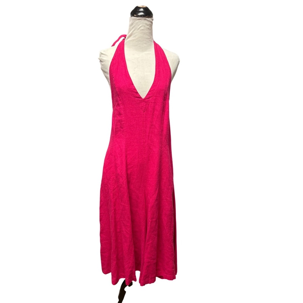 Free People Backless Halter Wide Leg Jumpsuit Boho Resort NWT S - Picture 2 of 10